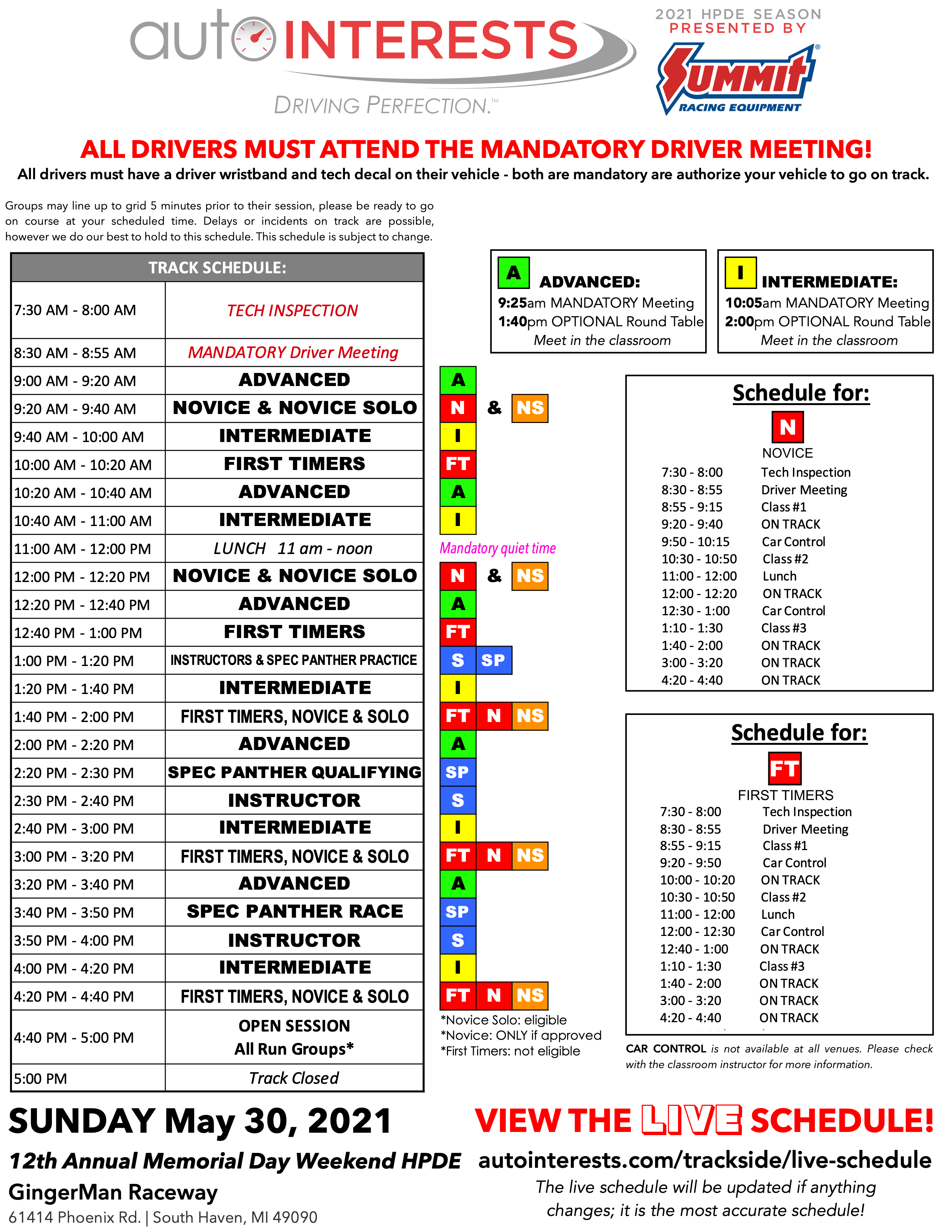 SCHEDULES AutoInterests